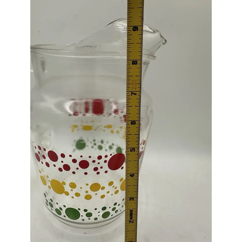 MCM Anchor Hocking Overlapping Circles Glass Pitcher Read VTG Read